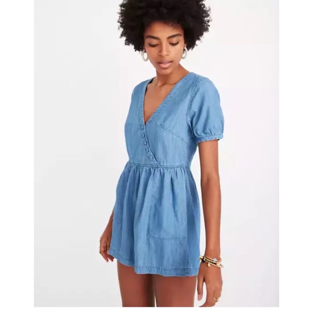 Madewell Blue Denim Romper